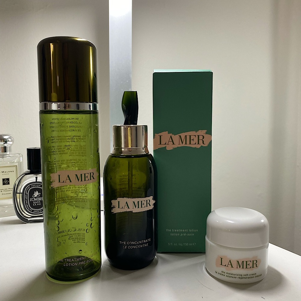 La Mer lotion, concentrate, soft cream empty bottles